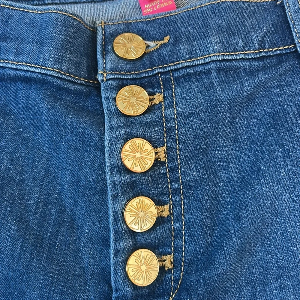 Lilly Pulitzer Dark Blue Cropped Wide-Leg Jeans - Picture 3 of 12